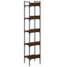 5-Tier Brown Oak Bookshelf - Stylish & Space-Saving