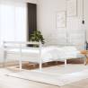 Bed Frame White Solid Wood Pine 140x190 cm Colour white Size 140 x 190 cm 