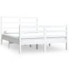 White Solid Wood Pine Bed Frame 140x190 cm - Timeless Design