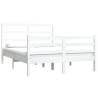 White Solid Wood Pine Bed Frame 140x190 cm - Timeless Design