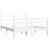 White Solid Wood Pine Bed Frame 140x190 cm - Timeless Design