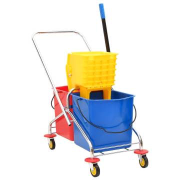 Efficient Cleaning Trolley with Buckets & Wringer | HipoMarket