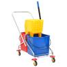 Cleaning Trolley with Buckets and Wringer PP&Chromed Steel Size 65 x 35 x 96 cm 