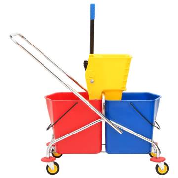 Efficient Cleaning Trolley with Buckets & Wringer | HipoMarket