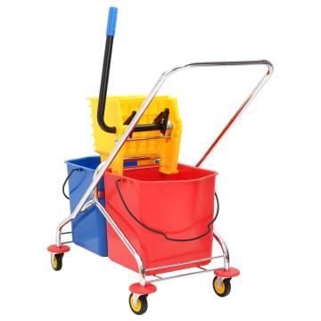 Efficient Cleaning Trolley with Buckets & Wringer | HipoMarket