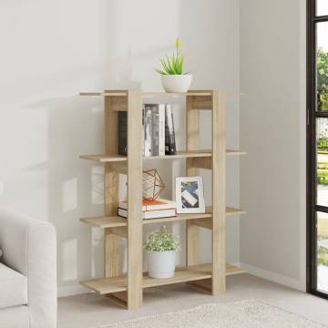 Book Cabinet & Room Divider in Sonoma Oak - 100x30x123.5 cm