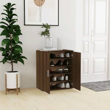 Elegant Brown Oak Shoe Cabinet - Efficient Storage Solution