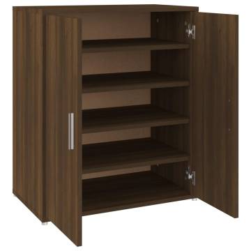 Elegant Brown Oak Shoe Cabinet - Efficient Storage Solution