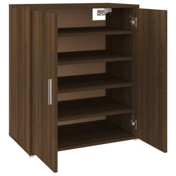 Elegant Brown Oak Shoe Cabinet - Efficient Storage Solution