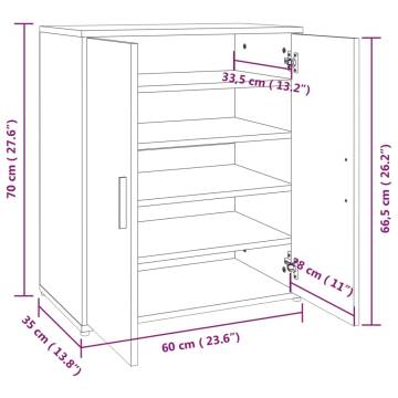 Elegant Brown Oak Shoe Cabinet - Efficient Storage Solution