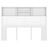 High Gloss White Headboard Cabinet - 140x19x103.5 cm