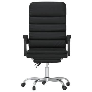 Massage Reclining Office Chair - Black Faux Leather | HipoMarket