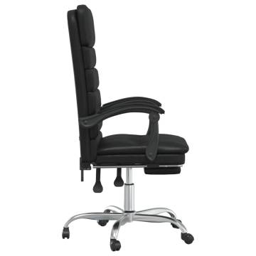 Massage Reclining Office Chair - Black Faux Leather | HipoMarket