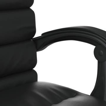 Massage Reclining Office Chair - Black Faux Leather | HipoMarket