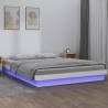 LED Bed Frame White 120x200 cm Solid Wood Colour white Size 120 x 200 cm 