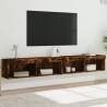 TV Cabinets with LED Lights 2 pcs Smoked Oak 100x30x30 cm Colour smoked oak Quantity in Package 2 Width 100 cm 