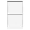 Shoe Cabinet with 2 Flip-Drawers - White Modern Design