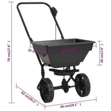 Walk Behind Salt Spreader - PVC & Steel, 15L Capacity