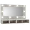 Mirror Cabinet with LED Concrete Grey 90x31.5x62 cm Colour concrete grey Quantity in Package 1 