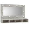 LED Mirror Cabinet in Concrete Grey - Stylish Storage Solution