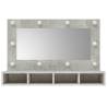 LED Mirror Cabinet in Concrete Grey - Stylish Storage Solution