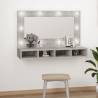 LED Mirror Cabinet in Concrete Grey - Stylish Storage Solution