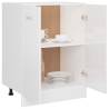 High Gloss White Bottom Cabinet - Space Saving Design