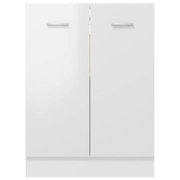 High Gloss White Bottom Cabinet - Space Saving Design