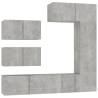 6 Piece TV Cabinet Set in Concrete Grey | Stylish & Practical