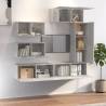 6 Piece TV Cabinet Set in Concrete Grey | Stylish & Practical