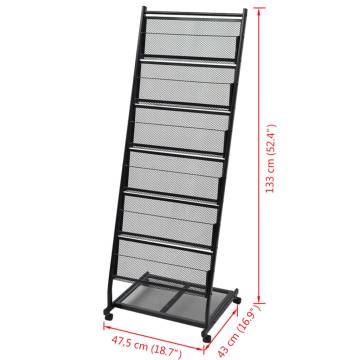 Modern Black Magazine Rack 47.5x43x133 cm | Hipomarket UK