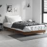 Bed Frame Brown Oak 100x200 cm Engineered Wood Colour brown oak Size 100 x 200 cm 