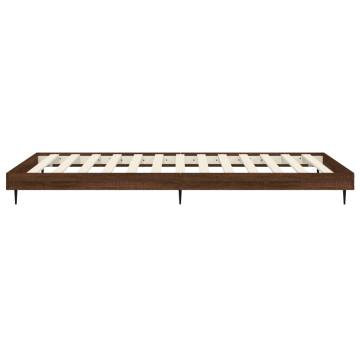 Brown Oak Bed Frame 100x200 cm - Quality Engineered Wood