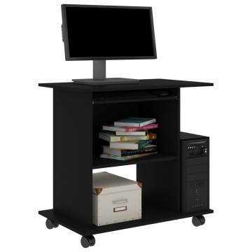 Computer Desk Black 80x50x75 cm - Stylish & Space-Saving