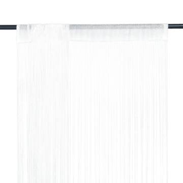 String Curtains 2 pcs 100x250 cm White - Stylish & Versatile