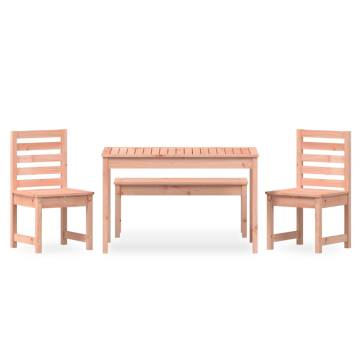 4 Piece Garden Dining Set - Solid Douglas Wood | HipoMarket