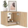 TV Wall Cabinet with LED Lights - Sonoma Oak 30.5x35x30 cm