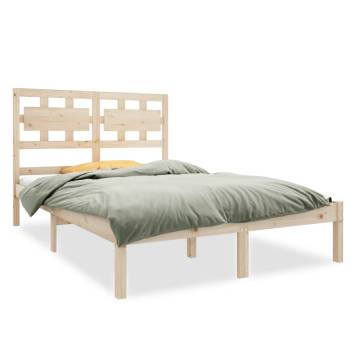 Solid Wood Bed Frame 140x190 cm - Durable & Timeless Design