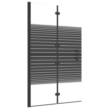 Folding Shower Enclosure ESG 80x140 cm Black - HipoMarket