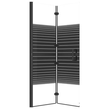 Folding Shower Enclosure ESG 80x140 cm Black - HipoMarket