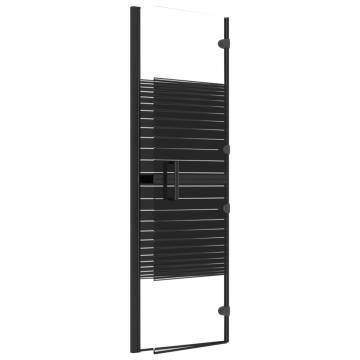 Folding Shower Enclosure ESG 80x140 cm Black - HipoMarket