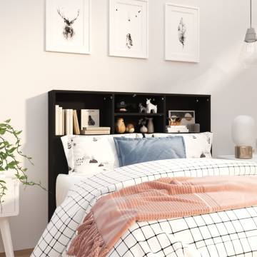 Headboard Cabinet Black 120x19x103.5 cm - Stylish & Functional