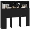 Headboard Cabinet Black 120x19x103.5 cm - Stylish & Functional