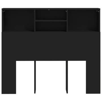 Headboard Cabinet Black 120x19x103.5 cm - Stylish & Functional