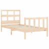 Solid Wood Bed Frame with Headboard - Single Size