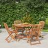 5 Piece Garden Dining Set - Solid Acacia Wood Furniture