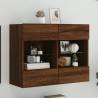 TV Wall Cabinet with LED Lights Brown Oak 78.5x30x60.5 cm Colour brown oak Quantity in Package 1 Width 78.5 cm 