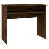 Brown Oak Desk - Stylish Engineered Wood at Hipomarket UK