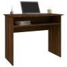 Brown Oak Desk - Stylish Engineered Wood at Hipomarket UK