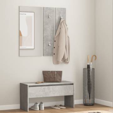 Hallway Furniture Set - Concrete Grey Engineered Wood